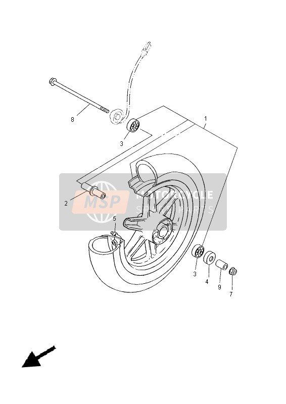 Yamaha CS50M 2015 Ruota anteriore per un 2015 Yamaha CS50M